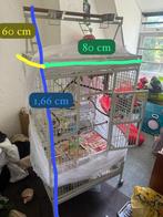 Grote vogelkooi - papagaaienkooi op wielen, Dieren en Toebehoren, Ophalen, Gebruikt, Metaal, Vogelkooi