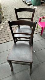 Gratis af te halen: twee bruine stoelen, Huis en Inrichting, Ophalen, Gebruikt, Bruin, Twee