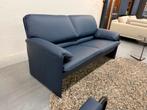 Nieuw Leolux Bora Beta Bank 2,5 zits leer Fauteuil blauw, Leolux, Ophalen of Verzenden, Rechte bank, Nieuw