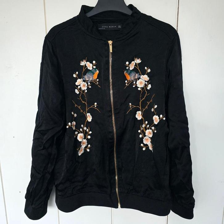 ZGAN Zara jas jasje bomber geborduurd bomberjack vest vestje, Kleding | Dames, Jassen | Zomer, Zo goed als nieuw, Maat 38/40 (M)