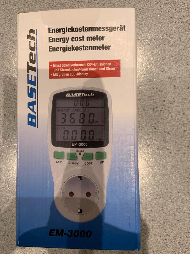 BaseTech EM-3000 Energiemeter - Nieuw in doos!, Doe-het-zelf en Verbouw, Meetapparatuur, Nieuw, Elektriciteit, Ophalen of Verzenden