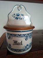 Oude porseleinen meelpot Delfts blauw, Ophalen, Gebruikt