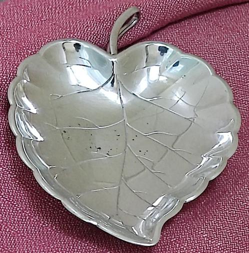 Vintage Verzilverde Schaaltje – Jaren '70, bladvorm, Antiek en Kunst, Curiosa en Brocante, Ophalen of Verzenden