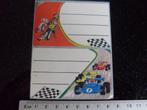 2x sticker schooletiket boeken motorcross formule1 F1, Verzenden, Zo goed als nieuw, Sport