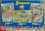 Jan van haasteren 3 puzzels en posters in 1 doos., Ophalen of Verzenden, 500 t/m 1500 stukjes, Gebruikt, Legpuzzel