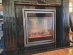 Complete marmeren schouw (Faber) met elektrische haard, Huis en Inrichting, Haarden, Ophalen, Gebruikt, Vrijstaande haard, Elektrische haard