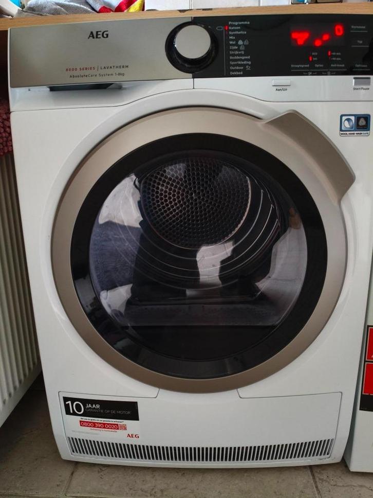 Aeg warmtepomp droger 8000 series, Witgoed en Apparatuur, Wasdrogers, Gebruikt, Overige typen, Voorlader, 6 tot 8 kg, 85 tot 90 cm