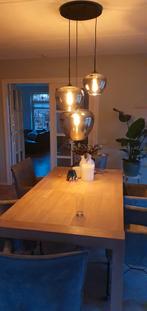Massief eiken tafel 190 x 100 cm white wash, Huis en Inrichting, Tafels | Eettafels, Ophalen, Gebruikt, 50 tot 100 cm, Vijf personen of meer