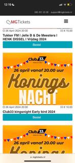 Koningsnacht club33 earlybird kaart, Tickets en Kaartjes, Evenementen en Festivals