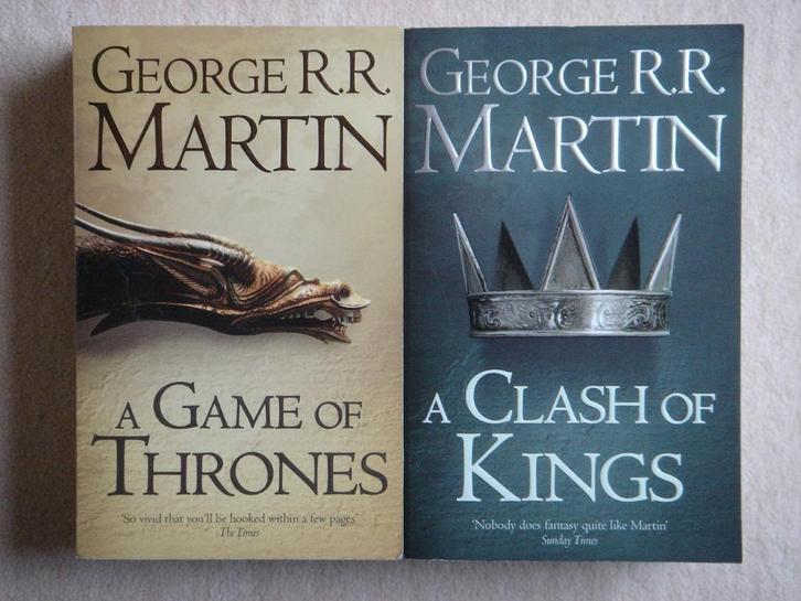 A Game of Thrones + A Clash of Kings - George R.R. Martin, Boeken, Fantasy, Gelezen, Ophalen