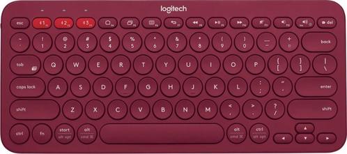 Logitech K380 - Draadloos Toetsenbord - Rood, Computers en Software, Toetsenborden, Nieuw, Qwerty, Draadloos, Ergonomisch, Multimediatoetsen
