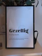 Poster ‘gezellig’, Ophalen, Rechthoekig Staand, Met lijst, Zo goed als nieuw