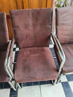 Gratis 6 stoelen - prima voor een tweede ronde!, Gebruikt, Bruin, Ophalen of Verzenden, Metaal
