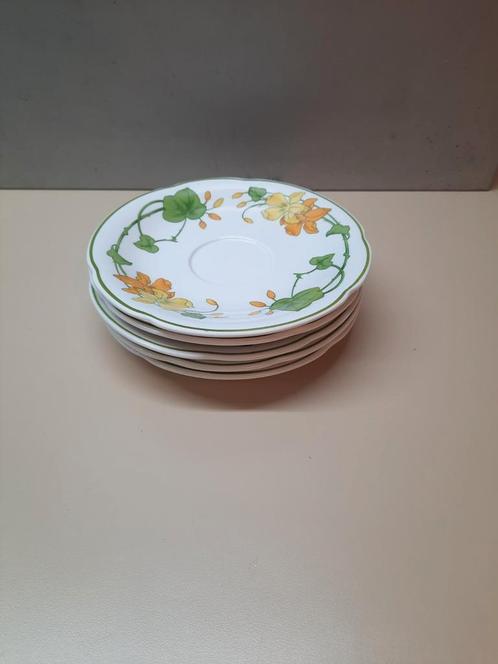 5 schotels Geranium Villeroy en Boch, Huis en Inrichting, Keuken | Servies, Gebruikt, Kop(pen) en/of Schotel(s), Overige stijlen