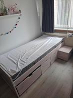 Eenpersoonsbed met lades, Huis en Inrichting, Slaapkamer | Bedden, Ophalen, 90 cm, Eenpersoons, Wit
