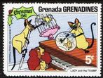 DISNEY, Grenada, gren. 1981, Kerst - hond - kat - vis, pfrs., Postzegels en Munten, Postzegels | Thematische zegels, Ophalen of Verzenden