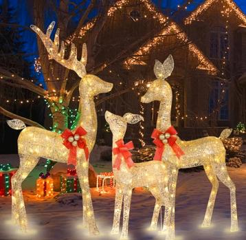 Kerstverlichting Rendieren Familie - Nieuw! beschikbaar voor biedingen