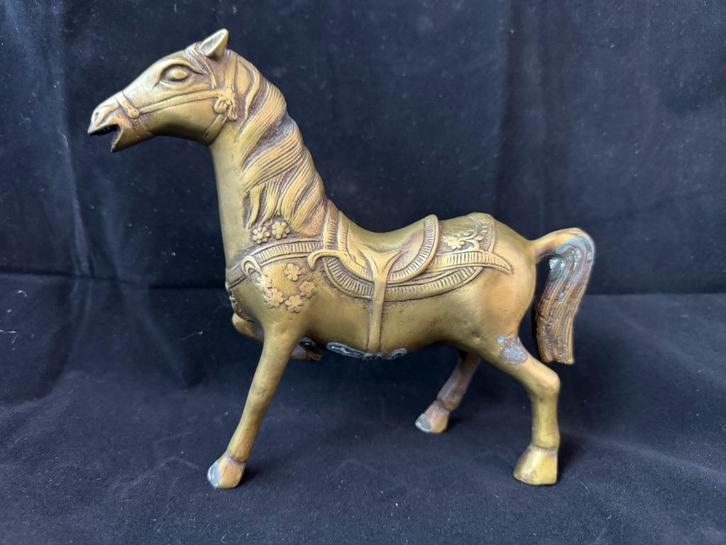 Antiek oosters paard in brons, Antiek en Kunst, Antiek | Koper en Brons, Brons, Ophalen of Verzenden