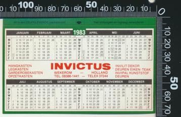 Sticker: Invictus Hangkasten - Jaarkalender 1983 - Wekerom beschikbaar voor biedingen