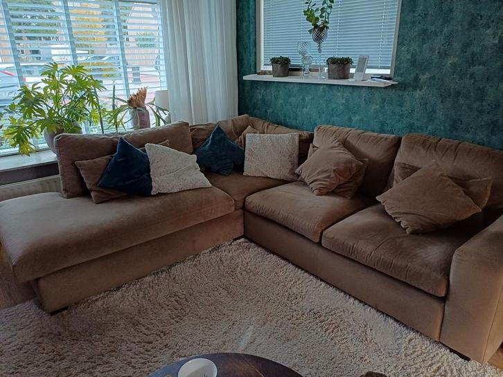 Hoekbank  T.E.A.B., Huis en Inrichting, Banken | Complete zithoeken, Gebruikt, Stof, Ophalen