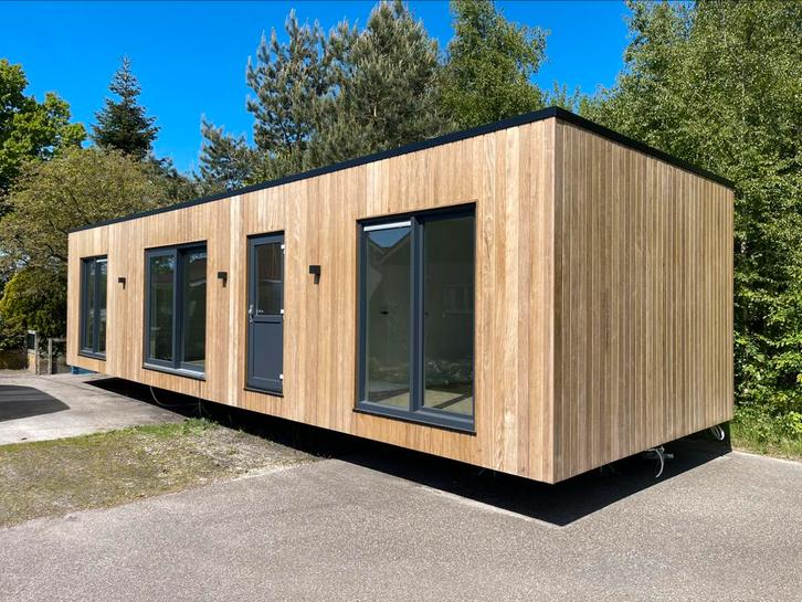 NIEUW! incl 2 airco’s, Chalet / mantelzorg woning 13 x 4,47m, Caravans en Kamperen, Stacaravans, tot en met 4, Ophalen