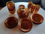 Arcoroc Sierra vintage 6-voudig servies Amber geel, Huis en Inrichting, Keuken | Servies, Ophalen, Zo goed als nieuw, Overige stijlen