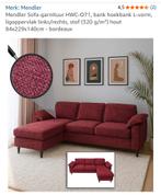 Nieuwe Bordeaux L-vormige Hoekbank - Nooit Gebruikt!, 125 tot 150 cm, Hoekbank, Nieuw, Ophalen of Verzenden