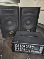 GATT versterker (met equalizer) + 2 geluidsboxen + microfoon, Muziek en Instrumenten, Versterkers | Keyboard, Monitor en PA, Ophalen
