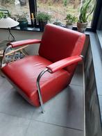 2  LEOLUX Scylla rood lederen fauteuils., Leer, 75 tot 100 cm, Zo goed als nieuw, 50 tot 75 cm