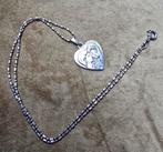 Zilveren harthanger verliefd-verkering-maatjes met ketting, Ophalen of Verzenden, Gebruikt, Zilver, Zilver