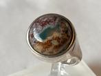 Zilveren ring Jaspis, Sieraden, Tassen en Uiterlijk, Ringen, Verzenden, Zo goed als nieuw, 17 tot 18, Met edelsteen