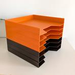Vintage bruin en oranje LP houders platenrek van Discofoon, Ophalen of Verzenden, Zo goed als nieuw, Overige formaten
