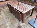 Tuintafel met zes stoelen, Ophalen of Verzenden, Zo goed als nieuw, Teakhout