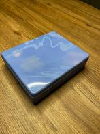 Vintage Koekjesdoos met blauwe print, Ophalen, Minder dan 50 cm, Gebruikt, Metaal