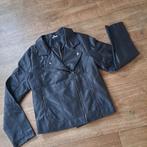 zwart leather look jas mt. 40/42, Maat 38/40 (M), Zwart, Ophalen of Verzenden, Zo goed als nieuw