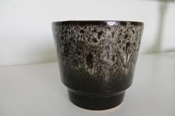 Vintage bloempot fat lava, in bruin en beige tinten. beschikbaar voor biedingen