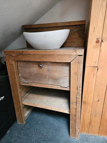 Steigerhouten wastafel meubel met waskom - badkamer kast beschikbaar voor biedingen