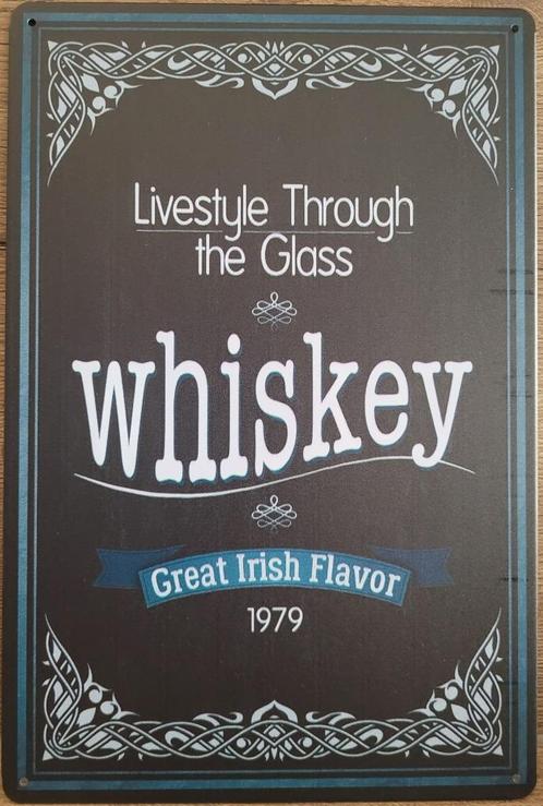 Whiskey lifestyle to the glass reclamebord van metaal deco, Huis en Inrichting, Woonaccessoires | Tekstborden en Spreuken, Nieuw