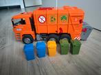 Bruder vuilniswagen met container en kliko’s, Ophalen of Verzenden, Zo goed als nieuw