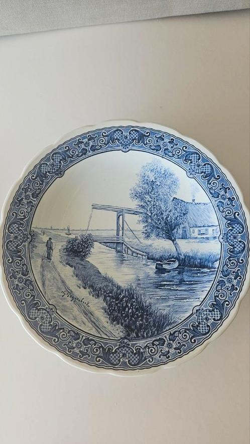 Delfts Blauw Bord Boch - Hollands Landschap, Antiek en Kunst, Antiek | Wandborden en Tegels, Ophalen