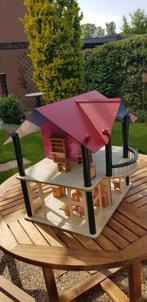 Lekker groot houten poppenhuis met meubels, Ophalen, Gebruikt