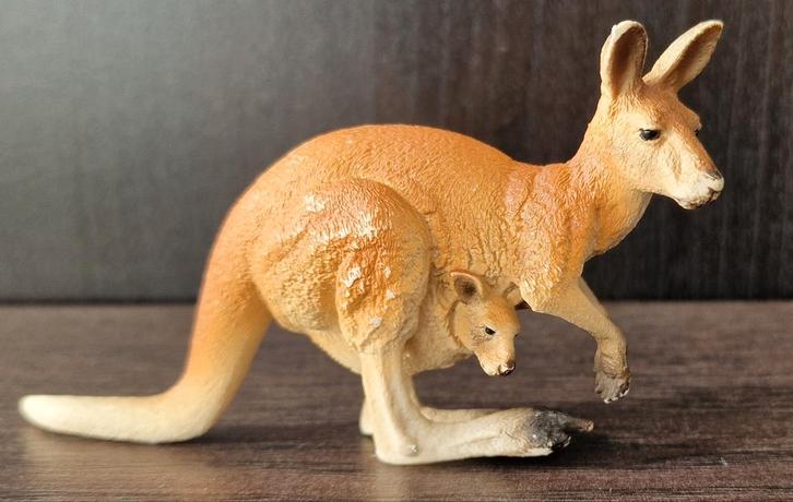 Schleich Wild Life Kangoeroe met Joey - 2015, Verzamelen, Dierenverzamelingen, Gebruikt, Beeldje of Figuurtje, Wild dier, Ophalen of Verzenden