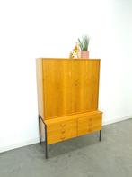 Hellerau fineer kast met stalen poten en lades vintage, Ophalen of Verzenden, Gebruikt