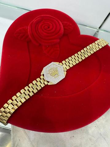 Prachtige 14 karaats gouden Rolex design armband beschikbaar voor biedingen