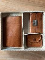 Oude portemonnee set met rozenkrans etui, Overige merken, Gebruikt, Bruin, Ophalen of Verzenden
