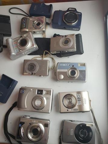 Grote partij digitale camera's - Canon Ixus en Sony etc. beschikbaar voor biedingen