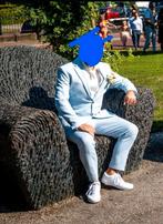 Mooi lichtblauw 3 delig pak, 1 keer gedragen, Kleding | Heren, Ophalen of Verzenden, Zo goed als nieuw, Maat 48/50 (M)