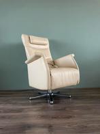 Leren Prominent relax fauteuil / relax stoel wit / creme, Huis en Inrichting, Fauteuils, Ophalen, Gebruikt, Minder dan 75 cm, Nvt