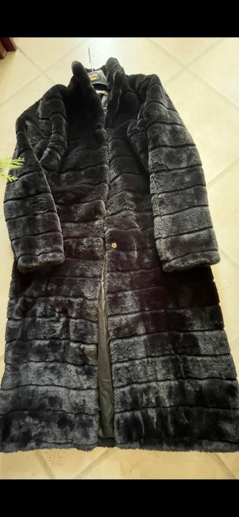 Bontjas maat M,ZGAN, Kleding | Dames, Jassen | Winter, Zo goed als nieuw, Maat 38/40 (M), Zwart, Ophalen of Verzenden