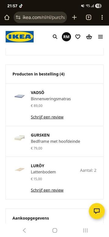 Ikea bed 140 x 100 met matras - afbeelding 3